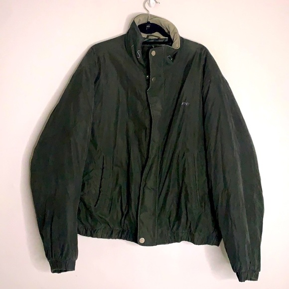 Vintage Perry Ellis Men’s XXL Olive Green Bomber Jacket Winter Puffer - Picture 1 of 6